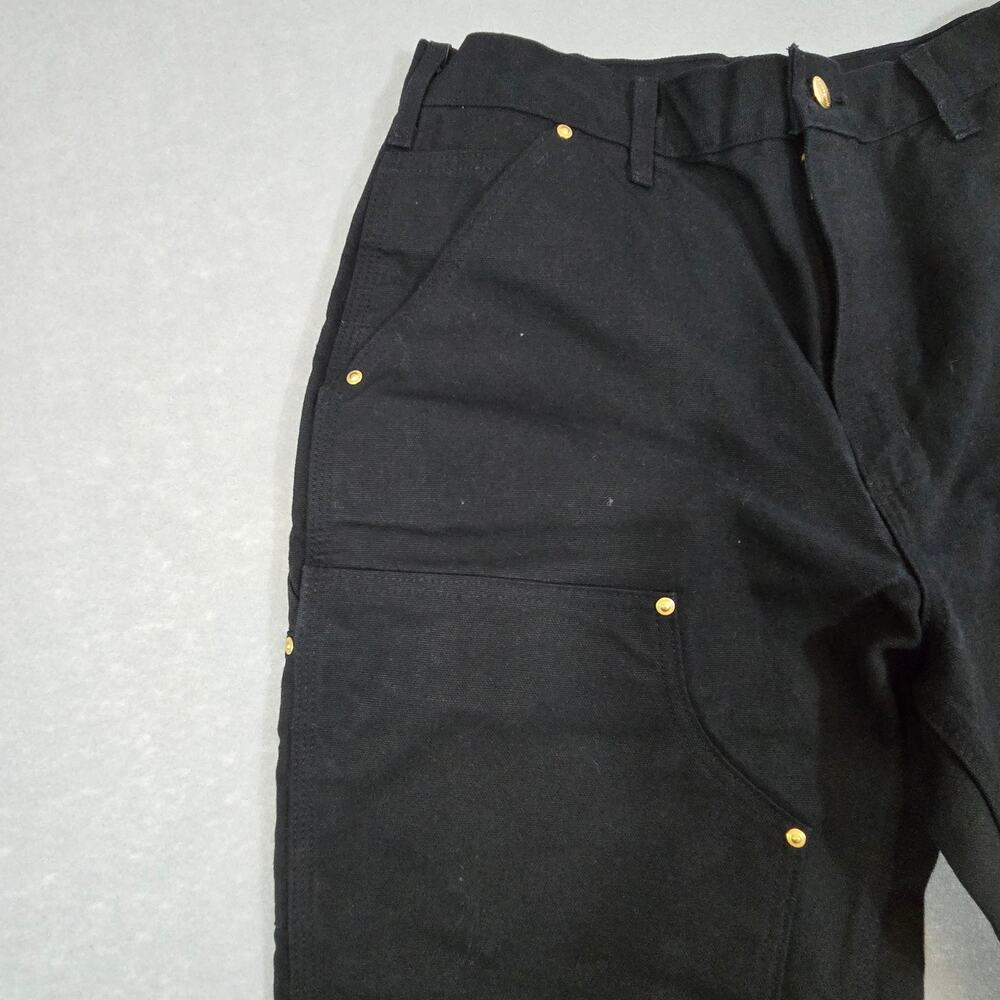 VTG Carhartt Black Double Knee Carpenter Pants Original Loose Fit USA 33x32 NEW - Picture 5 of 15